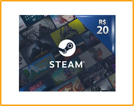 Gift Card STEAM: 20 Reais - Cartão Presente Digital